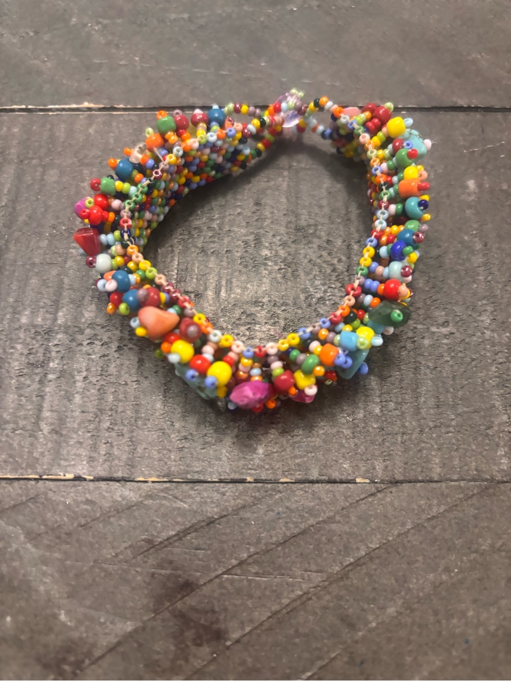 Colorful Handcrafted Beaded Statement Bracelet Boho Festival  Southwestern Style
